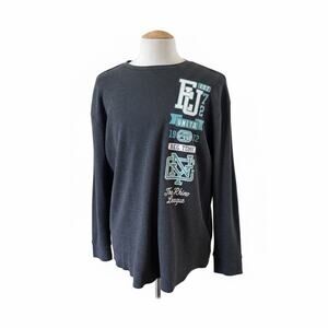 Ecko Unltd Men Gray Long Sleeves Ribbed Graphic Shirt Size 2XL